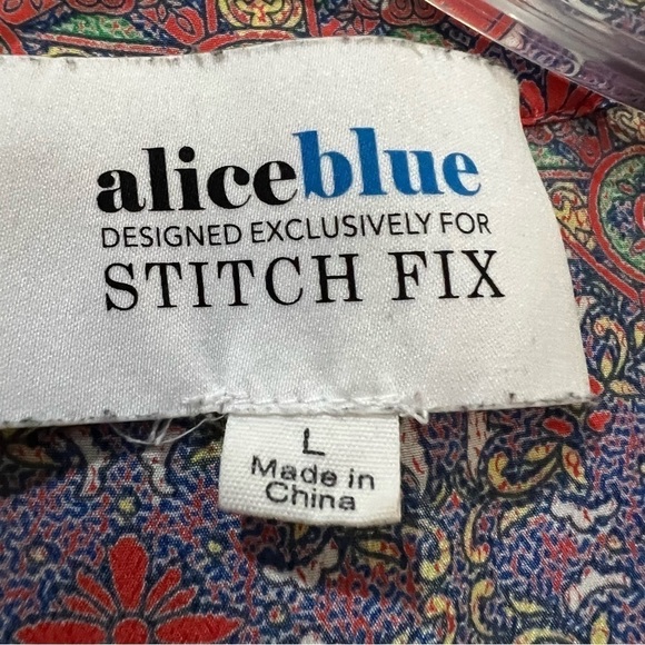 Alice Blue with Stitch Fix Large Sleeveless Bohemian Blouse Top P - Picture 3 of 4